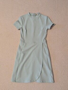 NWOT Light Green Short Sleeve Textured A-Line Dress